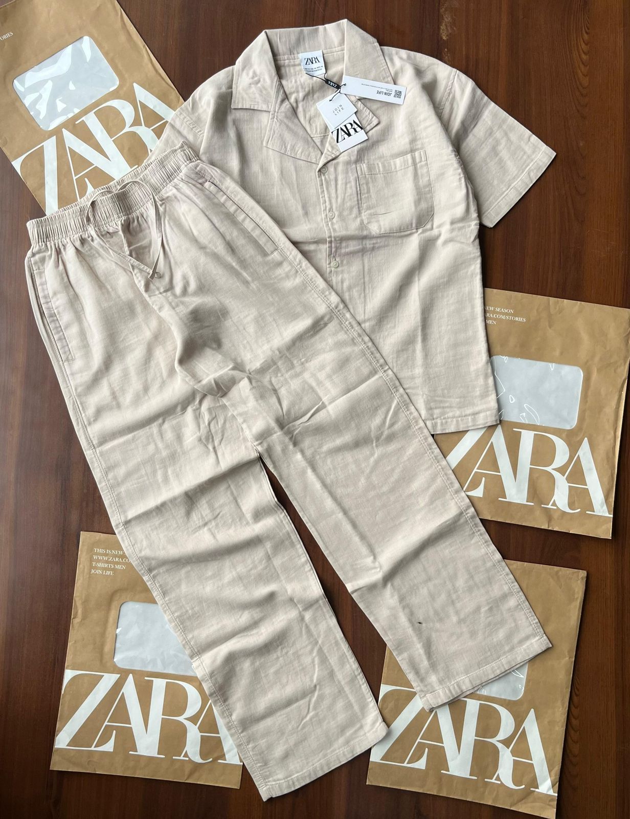 COTTON-LINEN SUIT ZARA