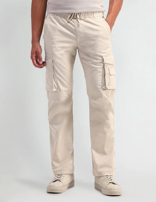 Solid Straight Fit Trousers