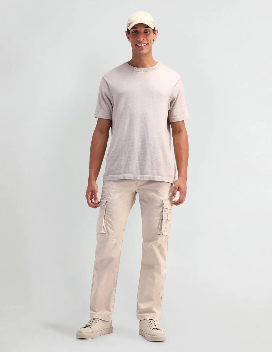 Solid Straight Fit Trousers