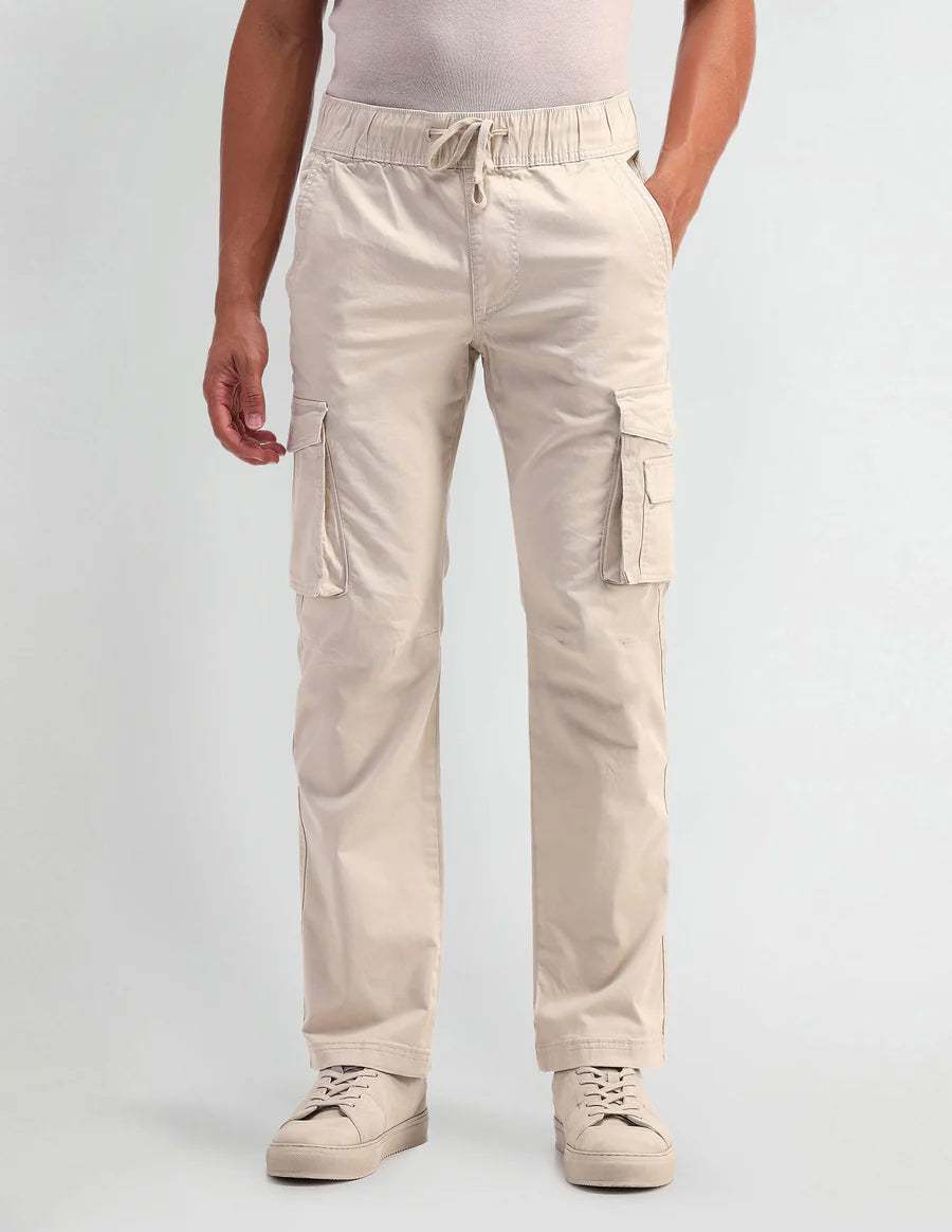 Solid Straight Fit Trousers